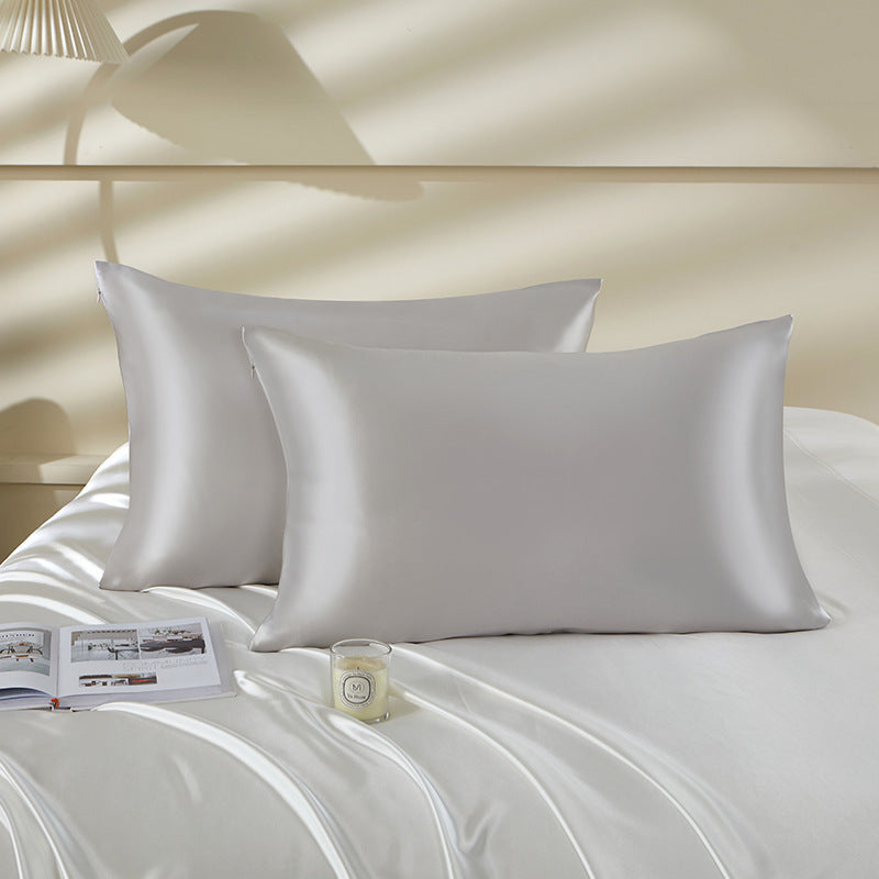 SERICOVA 22 Momme Mulberry Silk Pillowcase — Queen / Silver Gray